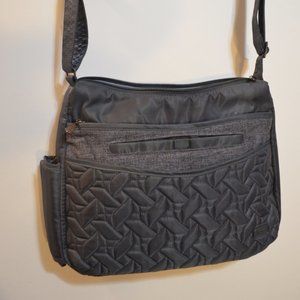 LUG Breeze Polyester Cross-Body / Shoulder Bag Grey Many Pockets Sections Zips